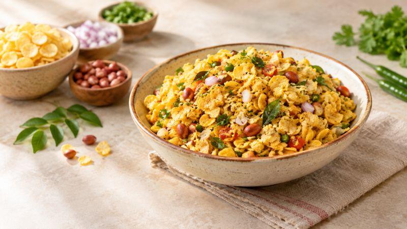 Crunchy Makai Poha Mixture