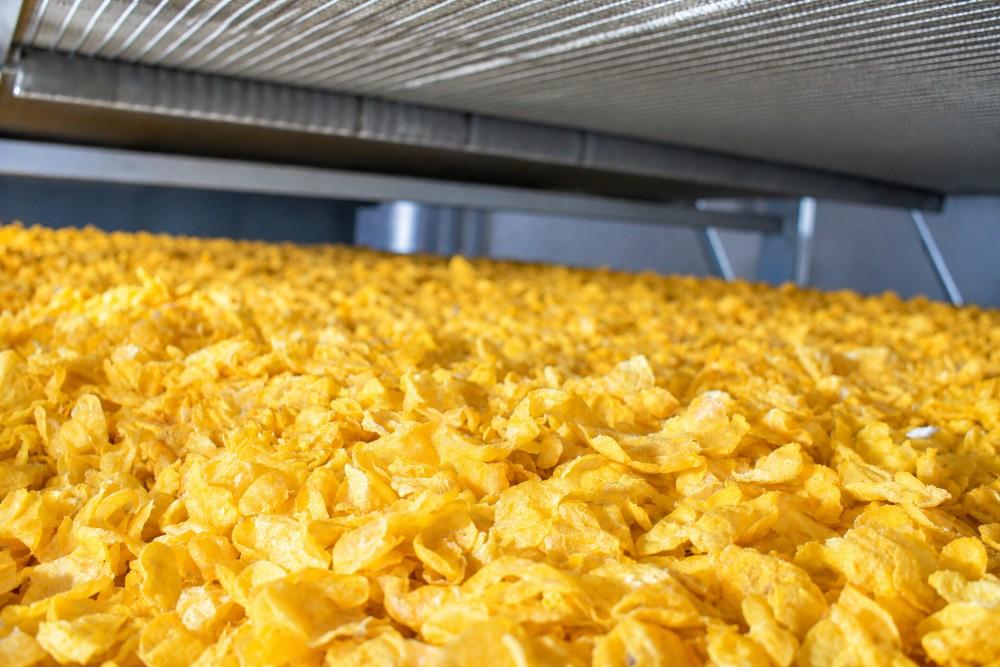 Makai Poha flakes on the production line