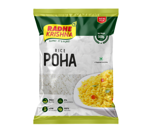 Radhe Krishna Rice Poha packet, 500 g (green)